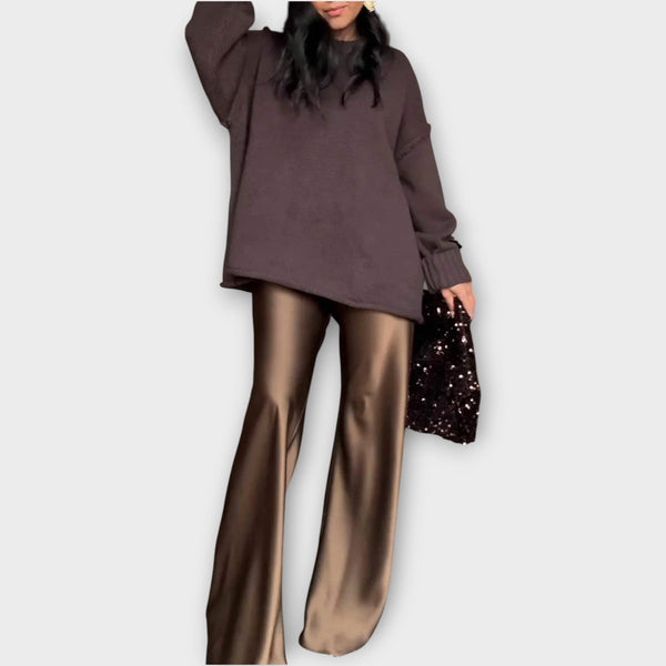 Relaxed Luxe Knit Satin Set