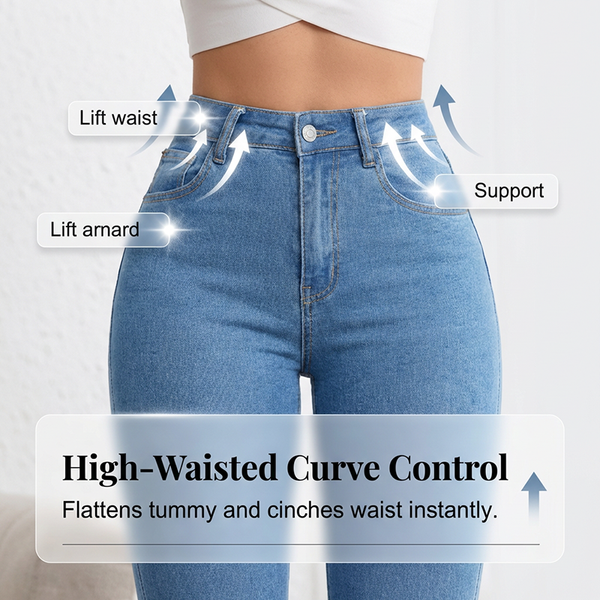 Women's High-Waist Stretch Flare Jeans