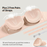 💞Womens Strapless Bras Push Up Bandeau Bra Non Slip Wireless Supportive Padded Bras Seamless Comfortable Tube Jelly Bra