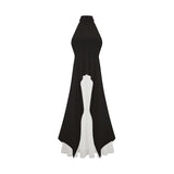 Inés halterneck layered long dress