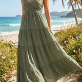 Women's Halter Neck Backless Maxi Dress