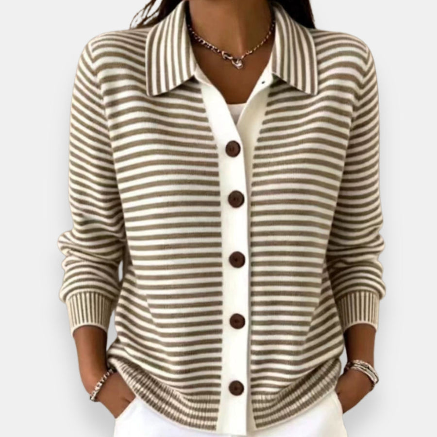 Nola  Striped Button Cardigan