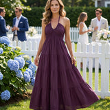 Women's Halter Neck Backless Maxi Dress