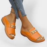 Orthopedic Leather Flip-Flops