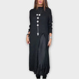 Elegant Layered Knit Maxi Dress