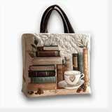 Cozy Book Café Moments | Handmade Quilted Tote