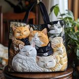 Cozy Sleeping Cats Patchwork | Handmade Quilted Tote