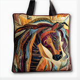 Majestic Patchwork Stallion | Handmade Quilted Tote