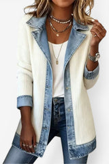 Brielle – Denim Trim Cotton Cardigan