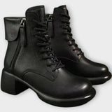 Classic Chunky Heel Lace-Up Boots