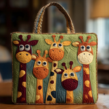 Playful Giraffe Parade | Handmade Quilted Tote