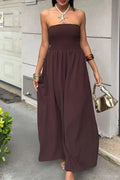 The Summer Ease – Strapless Flowy Jumpsuit