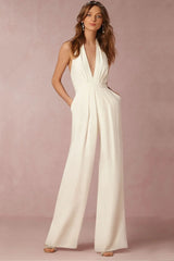 The Lounge Allure – Draped Halter Jumpsuit