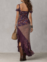 Bohemian Long Dress for Women with Off-Shoulder and High Slit