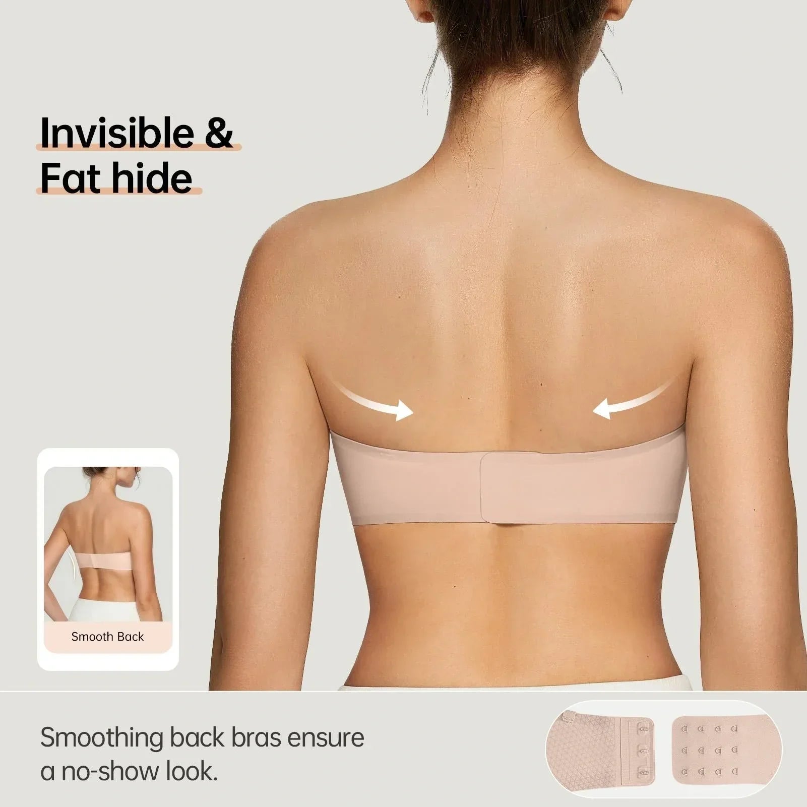 💞Womens Strapless Bras Push Up Bandeau Bra Non Slip Wireless Supportive Padded Bras Seamless Comfortable Tube Jelly Bra