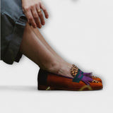 Falon – Brown Loafers with Leopard Print