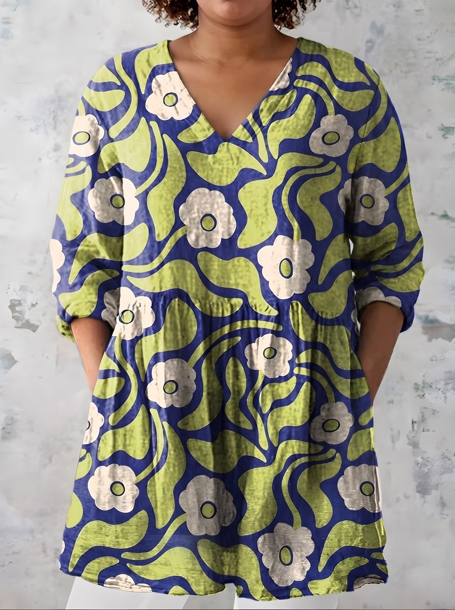 Stephanie | Long Blouse with V-Neck