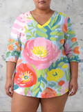 Valerie | Long Blouse with V-Neck