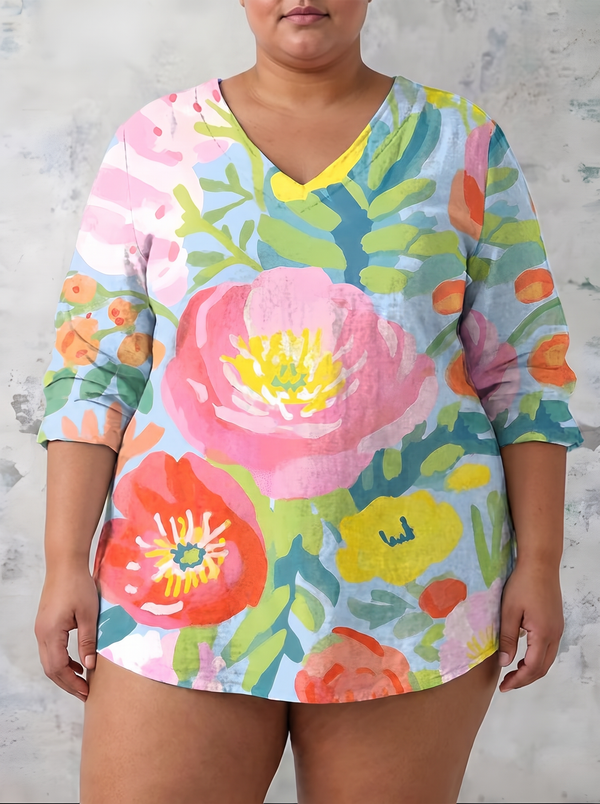 Valerie | Long Blouse with V-Neck