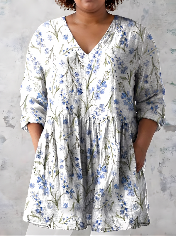 Lenora | Long Blouse with V-Neck