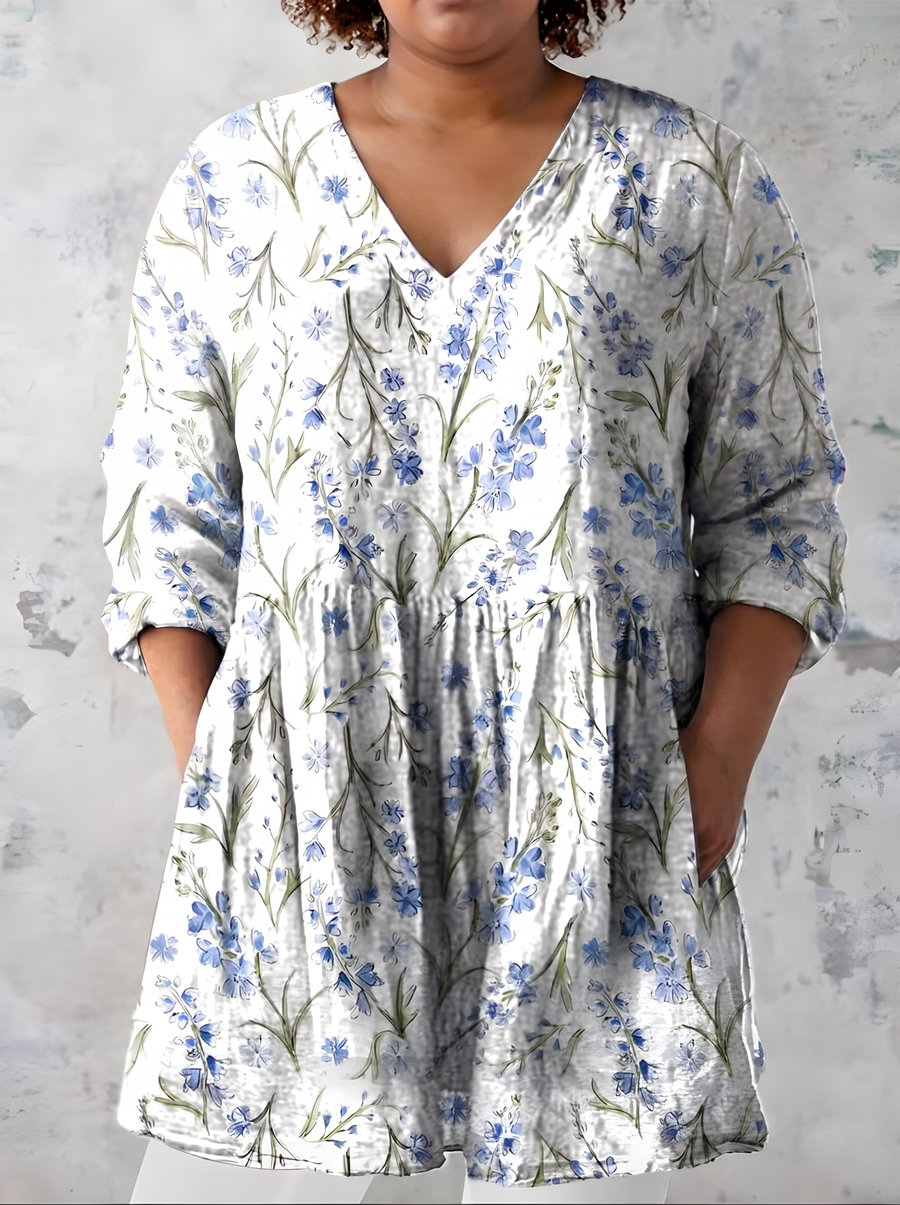 Lenora | Long Blouse with V-Neck