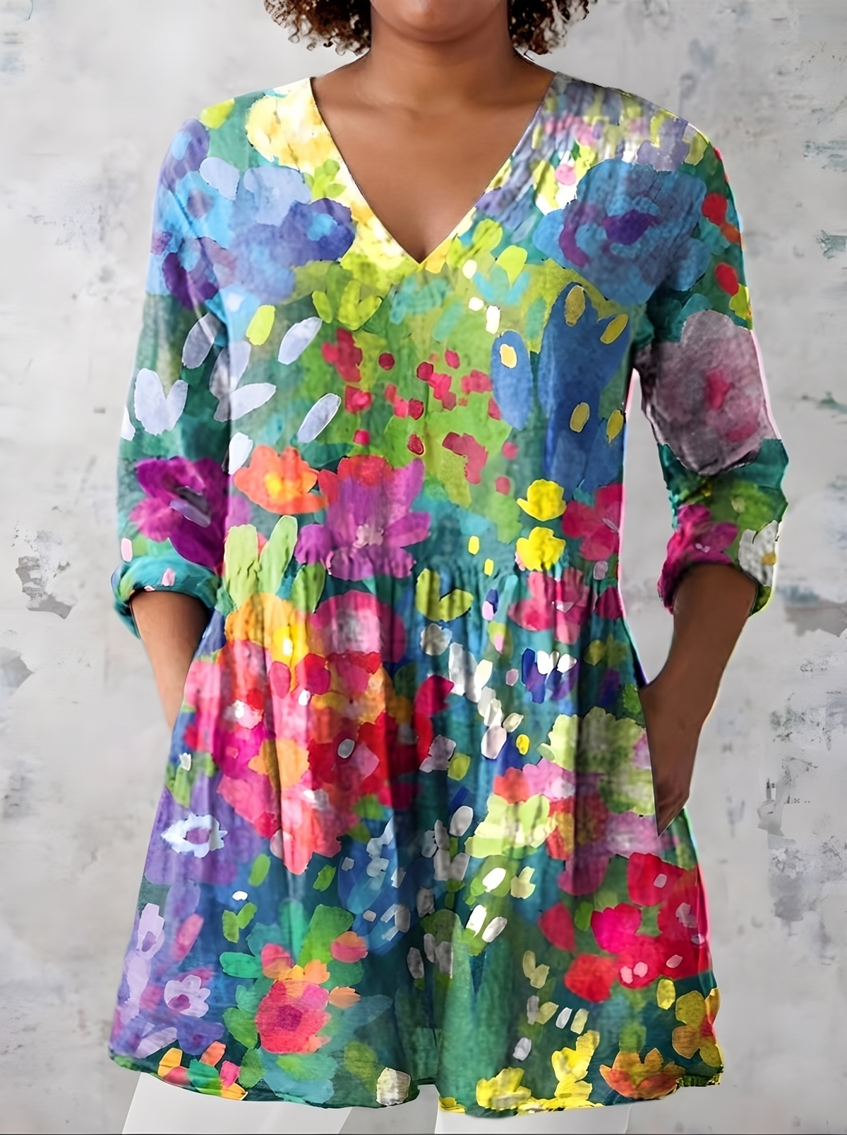 Millie | Long Blouse with V-Neck