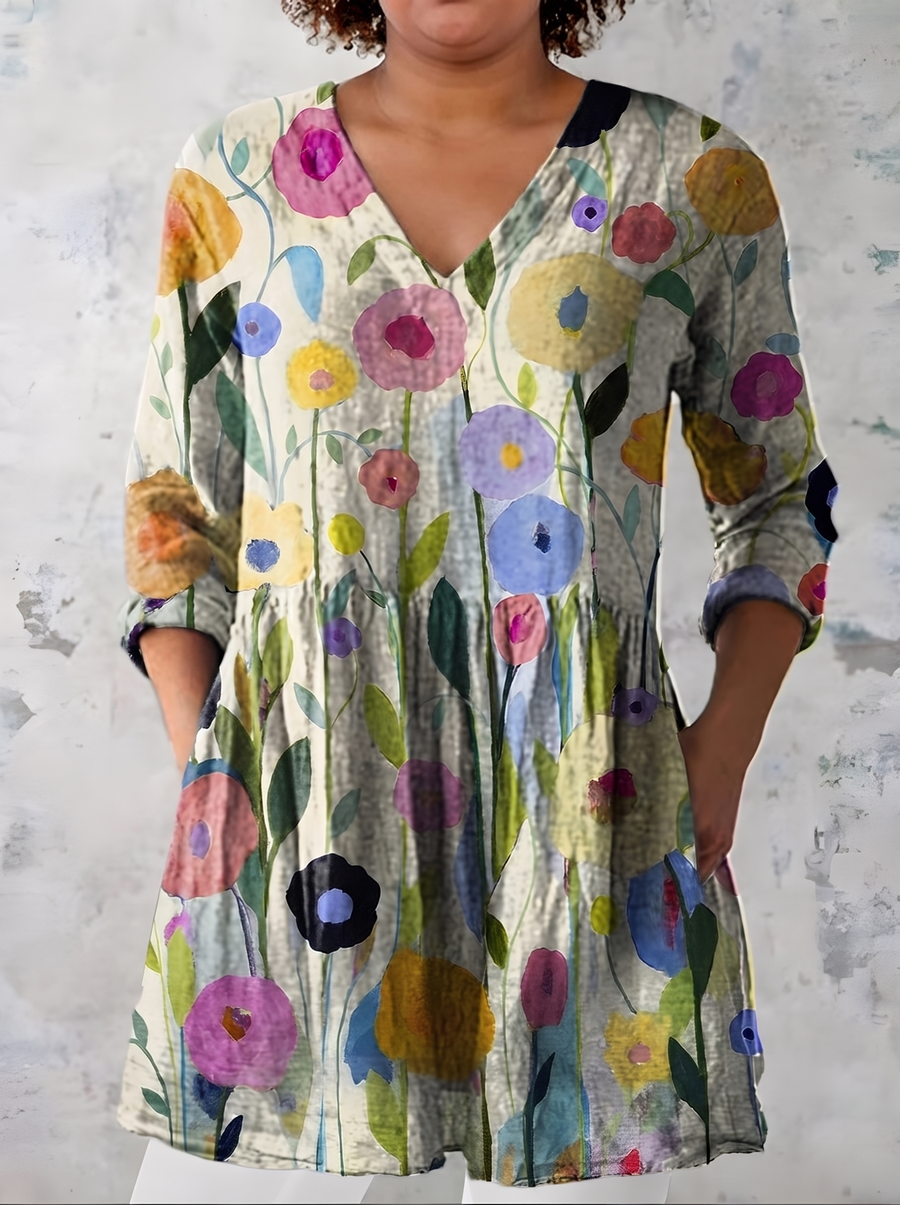 Nellie | Long Blouse with V-Neck