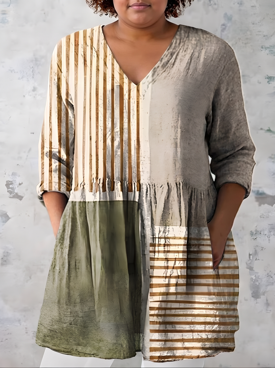 Natalie | Long Blouse with V-Neck
