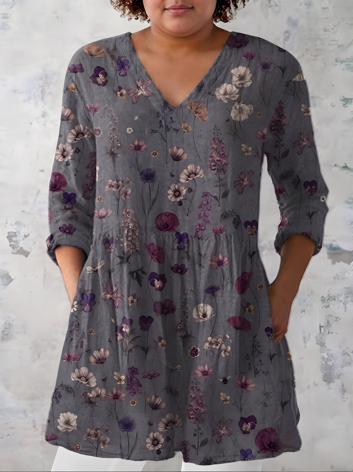 Addison | Long Blouse with V-Neck