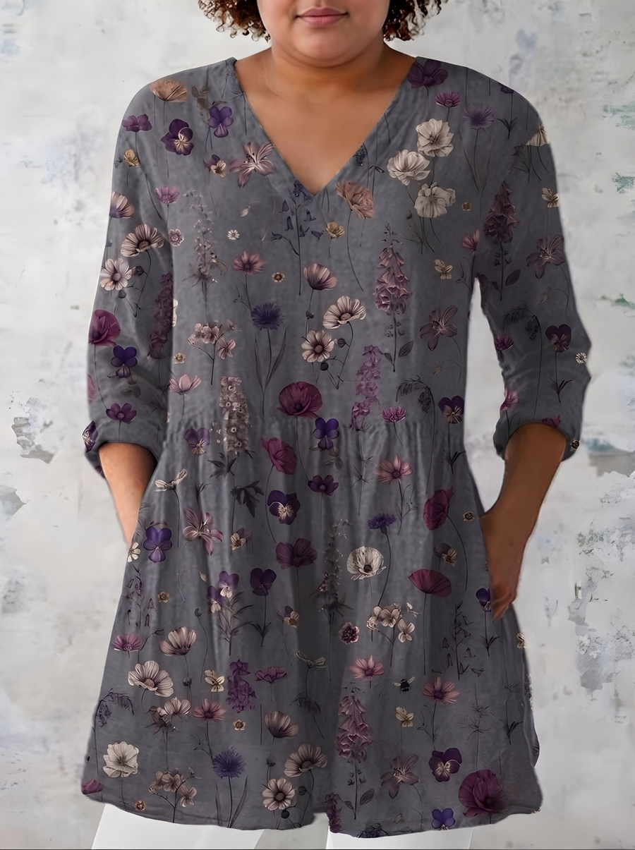 Addison | Long Blouse with V-Neck