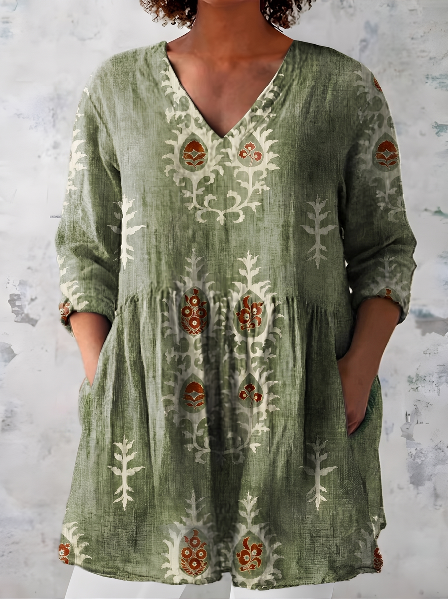 Everly | Long Blouse with V-Neck