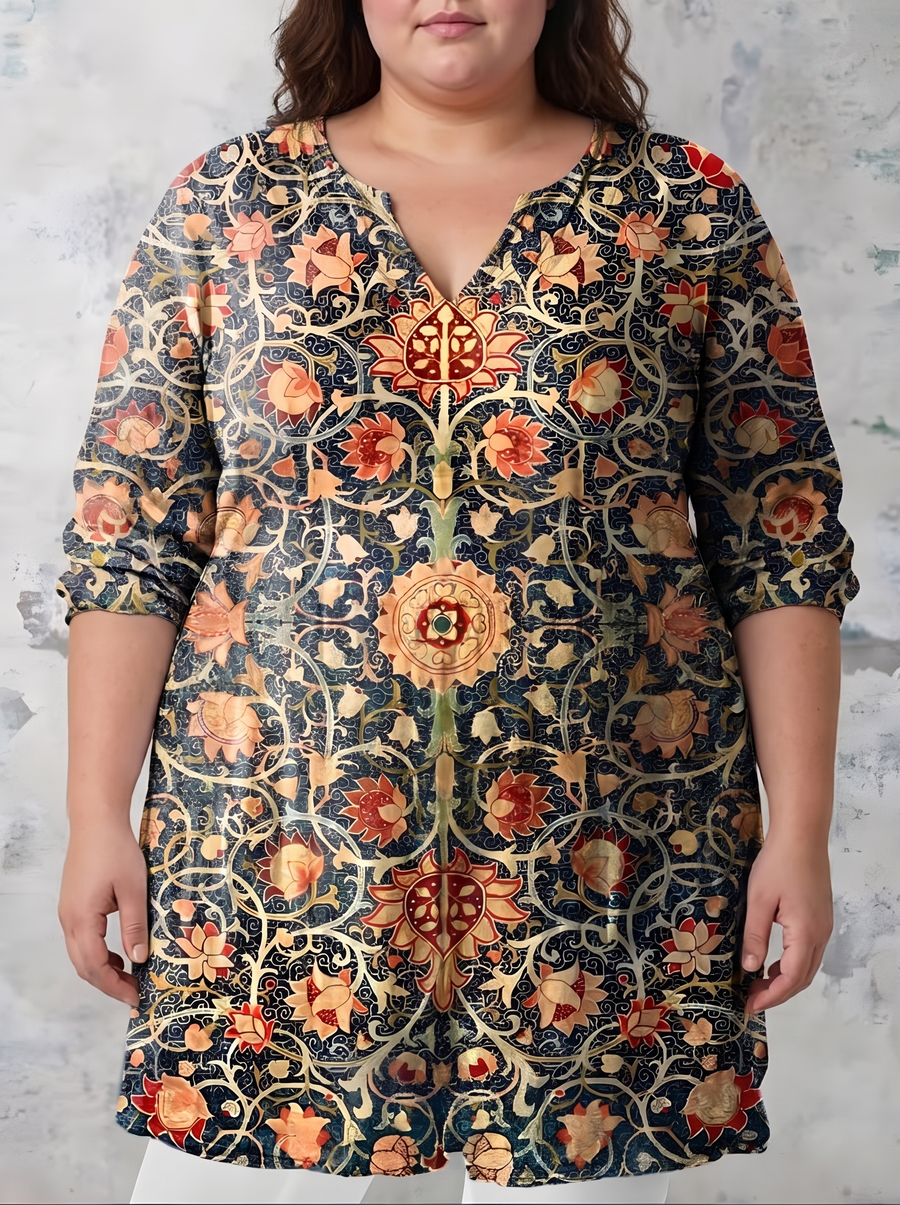 Lilian | Long Blouse with V-Neck