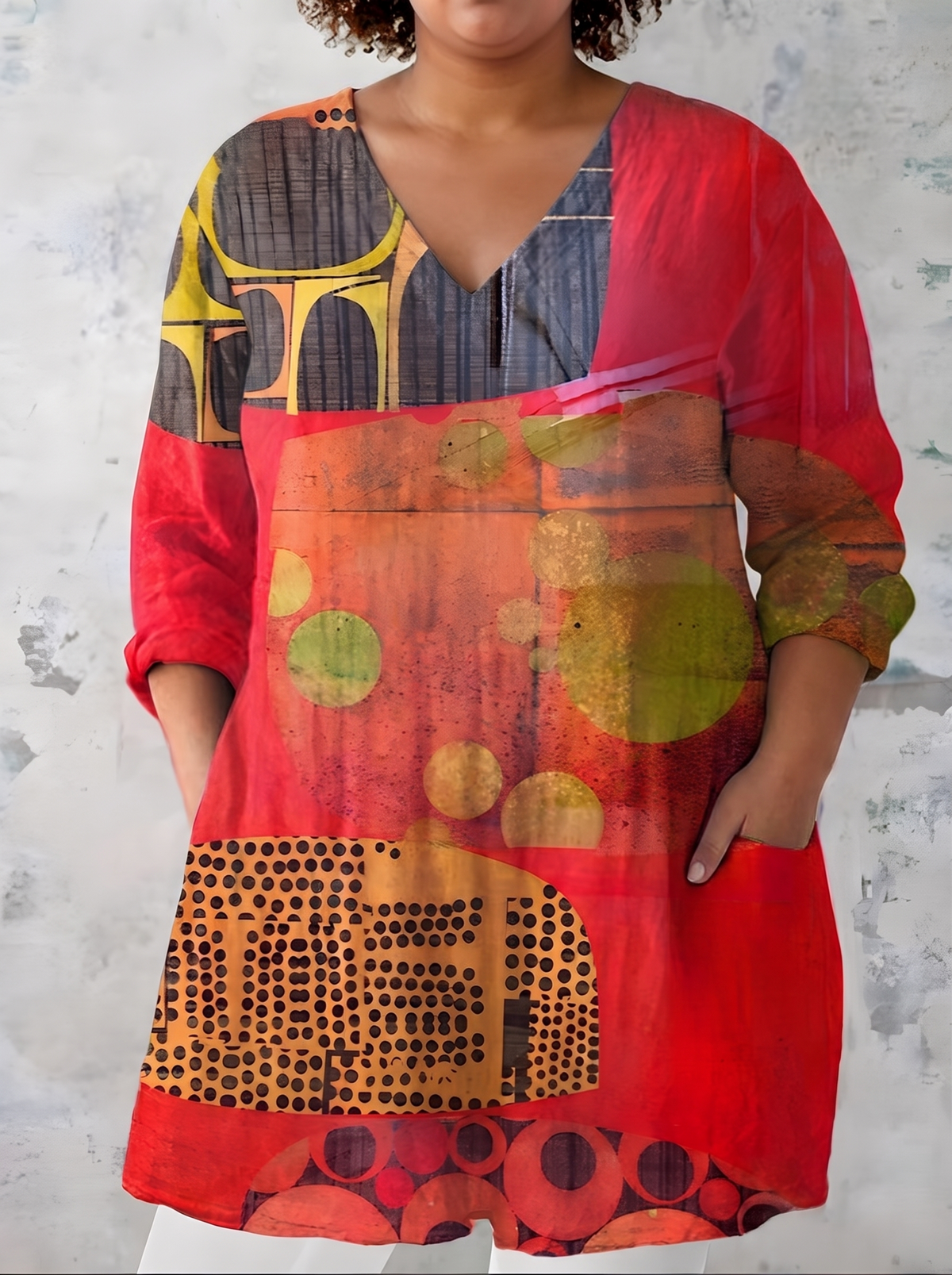 Maria | Long Blouse with V-Neck