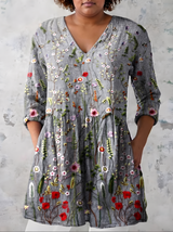 Audrey | Long Blouse with V-Neck