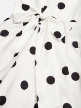 Black‑and‑White Classic Polka Dot French Sleeveless Midi Dress