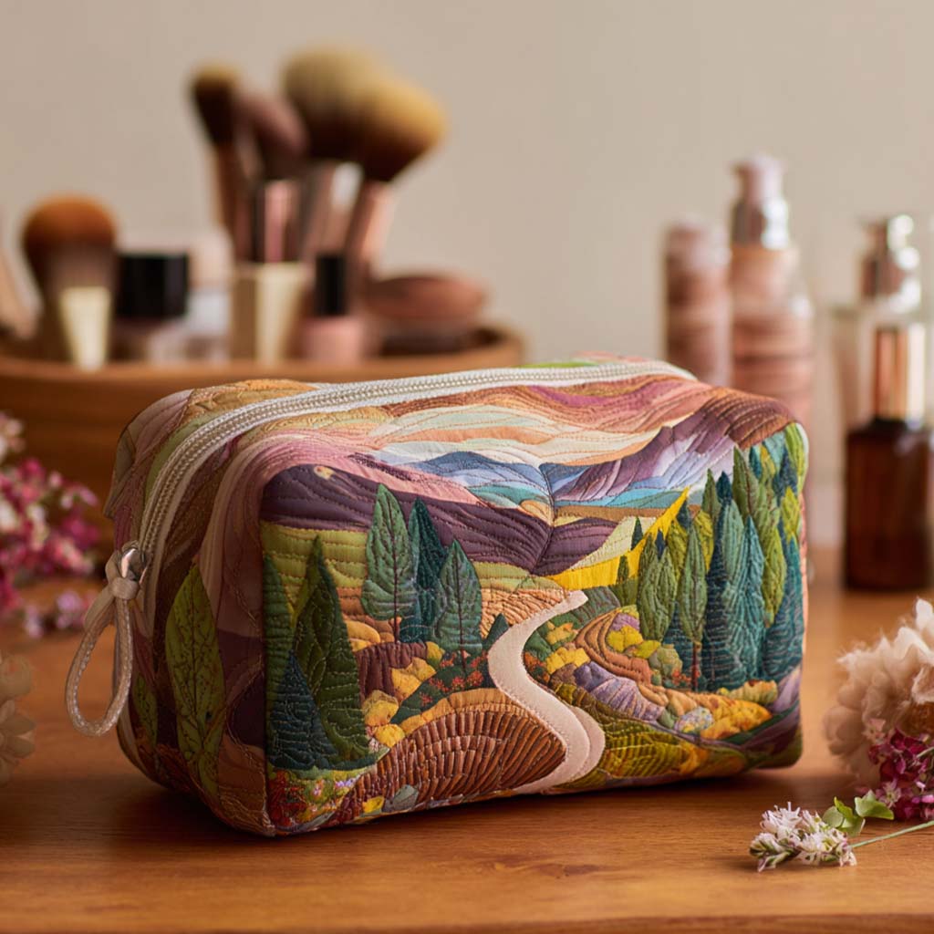 Jade - Artisanal Quilted Cosmetic Bag Essential