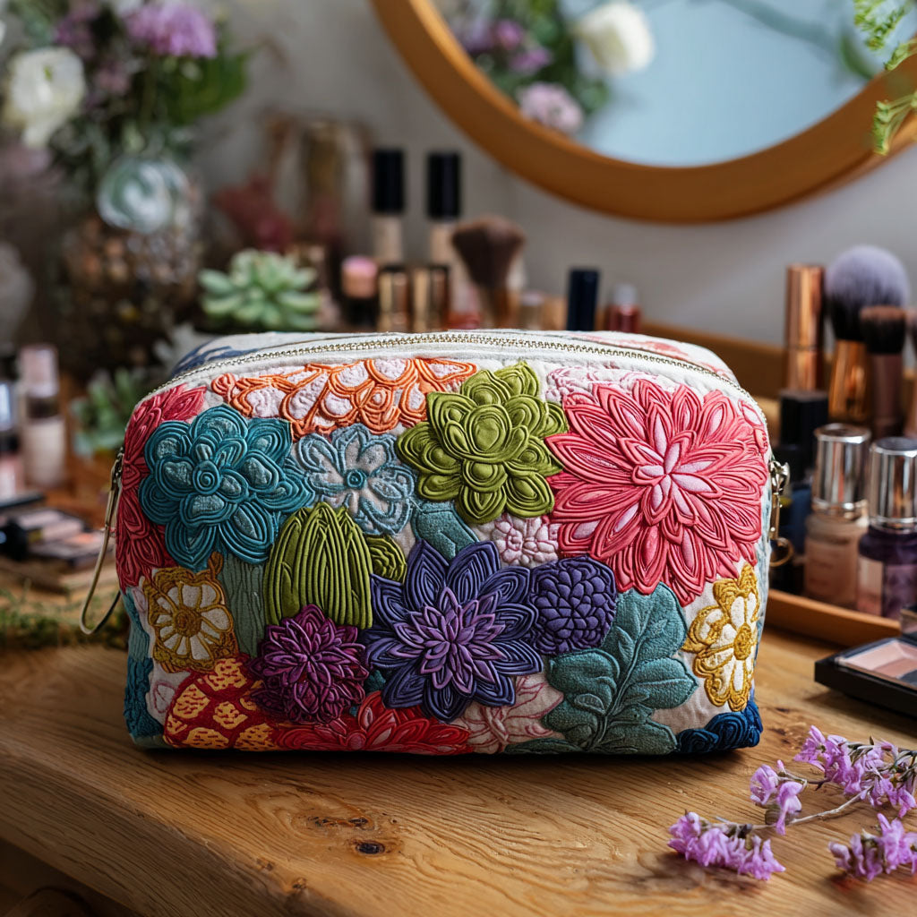 Odette - Quilted Cosmetic Bag for Essentials Handmade Cosmetic Bags