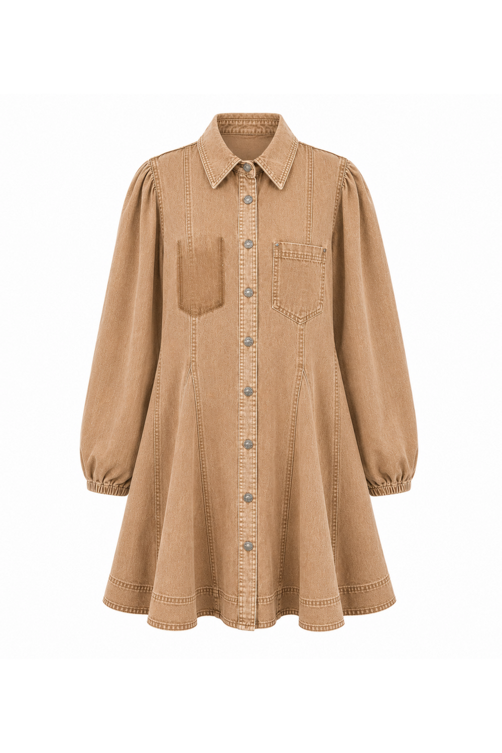 Ottela Denim Shirt Dress – Brown