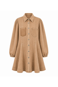 Ottela Denim Shirt Dress – Brown