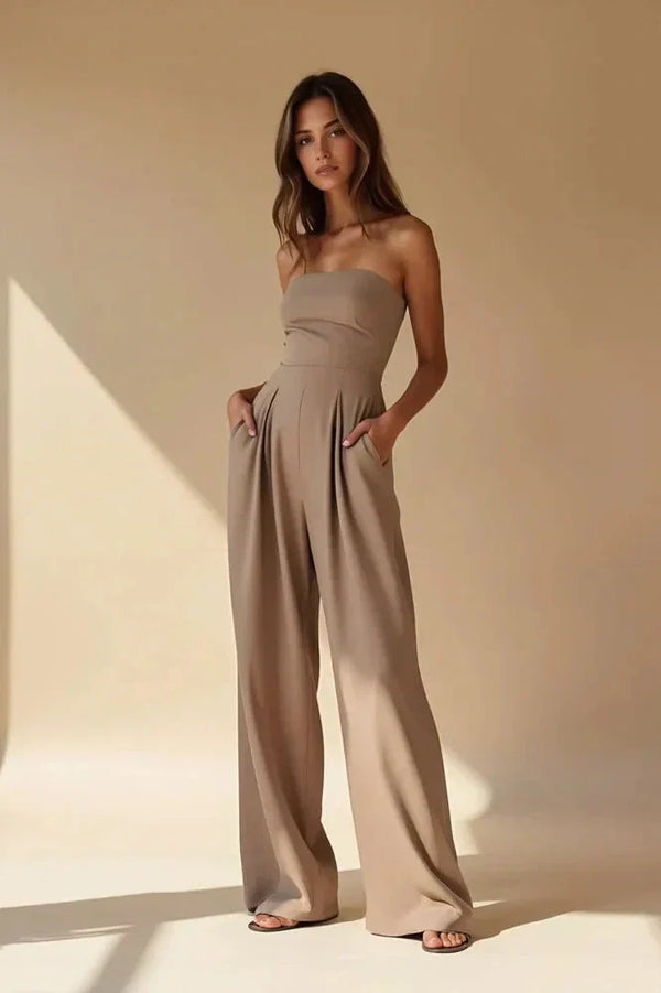 The Bare Ease – Strapless Draped Jumpsuit