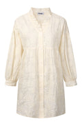 Fia Floral Embroidery Dress – Cream