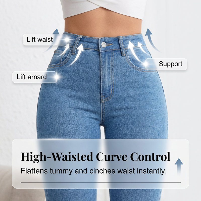 Women's High-Waist Stretch Flare Jeans